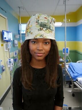 Spring Bunny Print Surgical Scrub Cap - Pastel Multi